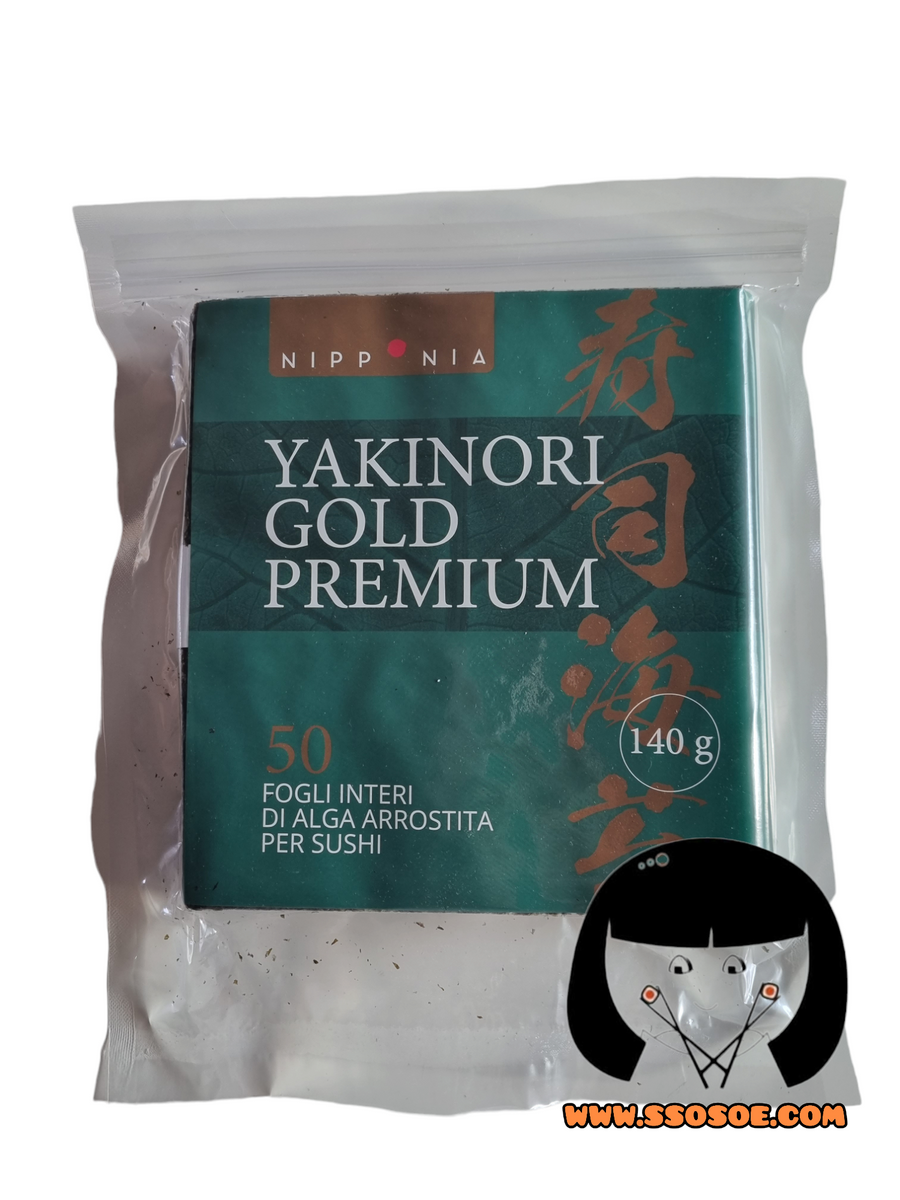 Alghe Yaki Nori per sushi Yakinori Premium Gold * Nipponia 140g 50 fog –  SSOSOE