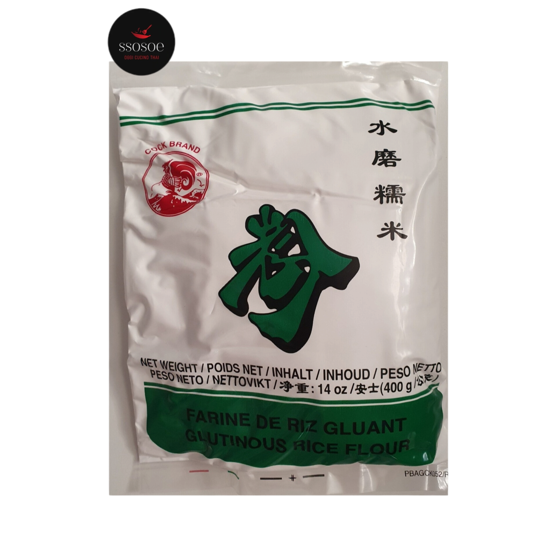 Farina di riso glutinoso*cock brand 400g – SSOSOE